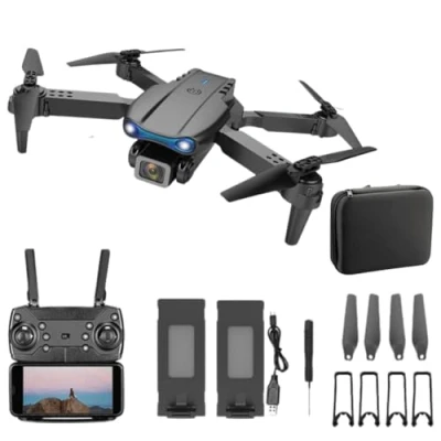 Image of Trendi Foldable Quadcopter Drone with 360 Roll 150m Range Dual HD Camera Lens 25 30 Min Flight Time Speed Control, Gesture Manipulation, Optical Flow, Avoidance 2 Batteries (black)