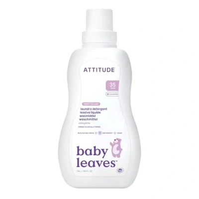 Image of ATTITUDE Baby Laundry Detergent Liquid, EWG Verified, Safe for Clothes, Infant and Newborn, Vegan Naturally Derived Washing Soap, HE Compatible, Sweet Lullaby, 35 Loads, 1.05 Litres
