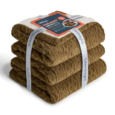 Image of Silentnight Heat Genie Blanket 180 X 240cm Green Cable Knit