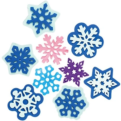 Image of Baker Ross AX405 Snowflake Foam Stampers Pack of 10, Stamp Set for Children, Ideal Kids Arts and Crafts Projects,