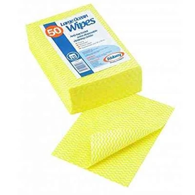 Image of Abbey CCY058 Large Ocean Wipes, Yellow (Pack Of 50)