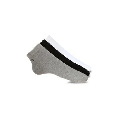 Image of Reebok UNISEX Active Core 3 Pairs NO SHOW SOCKS, white/black/medium grey heather, M