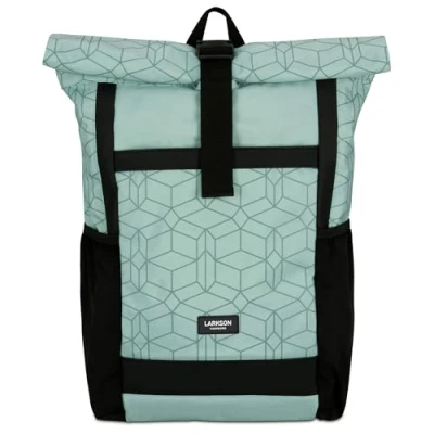 Image of Larkson Roll Top Backpack Women &amp; Men Mint No 2 Rucksack for University, School, Office College Laptop Bag 16 Inches Water Repellent