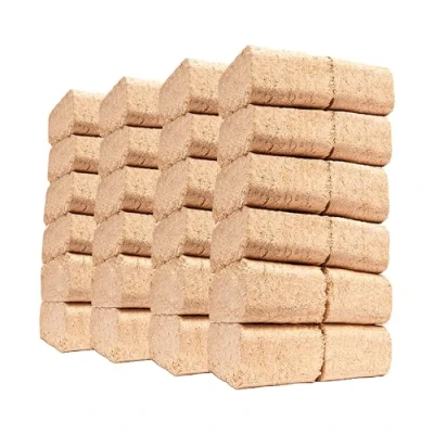 Image of CostMad™ 100% Natural RUF Heat Briquettes Alder Birch Dry Wood 12 Bricks 10kg Low 10% Moisture Easy to Light Ash Eco Friendly Open Fire Stove Fuel Burner Chiminea (48 40kg)