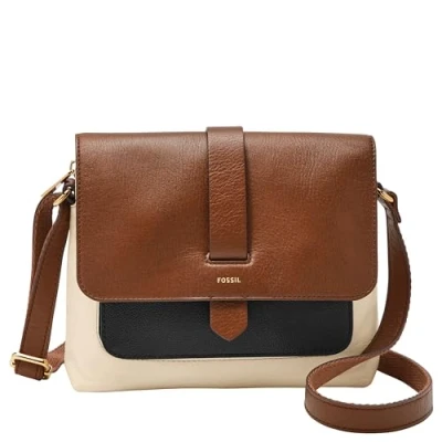 Image of Fossil Women&#039;s Kinley Small Crossbody Purse Handbag, Neutral Colorblock, One Size