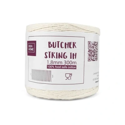 Image of IDEA HOME Butchers String for Cooking Meat 300m Twine 1.8mm Cotton the Kitchen, Food Safe, Suitable Poultry, Sausages, DIY, Handicrafts and Decorating
