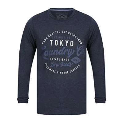 Image of Tokyo Laundry Men&#039;s Default Vintage Retro Graphic Cotton Jersey Long Sleeve Top