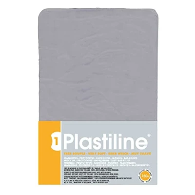 Image of Plastiline 7640T Plate Modeling Dough, High Precision Modeling, Sculpting, Molding Hardness 1 (very flexible) 750g Light gray shade. Made in France