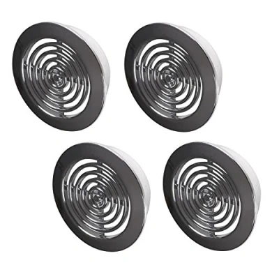 Image of 4 x Chrome Mini Circle Air Vent Grille 45mm / 1.77&quot; Round Ventilation Ducting Furniture Cover Soffit Grid T73MS