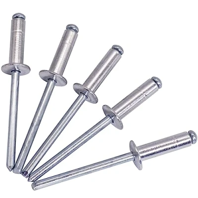 Image of (Pack of 250 pcs) Blind Rivets 4.8 x 16 mm, Dome Head Open Type, DIN 7337, Aluminum Rivet and Steel Mandrel, Pop (250, mm)