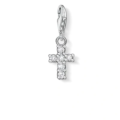 Image of Thomas Sabo Women Charm Pendant Cross Club 925 Sterling Silver 0054 051 14