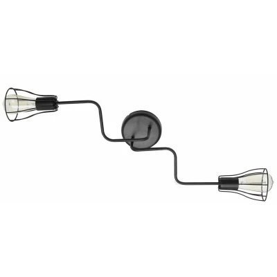 Image of Helam Tube Multi Arm Semi Flush Ceiling Light Black 82cm P 1924/2K Bk