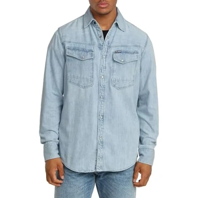 Image of G STAR RAW Men&#039;s Slim Denim shirt Shirts, blue (sun faded mist D23616 D252 G342), L