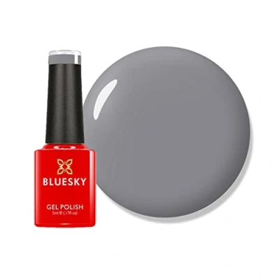 Image of Bluesky Gel Nail Polish, Medium Grey QXG546, Long Lasting, Chip Resistant, 5ml (Requires Drying Under UV LED Lamp)