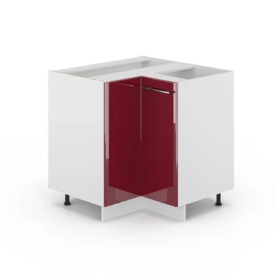 Image of Vicco Corner cabinet Fame Line, Bordeaux High Gloss/White, 80.5 cm without worktop