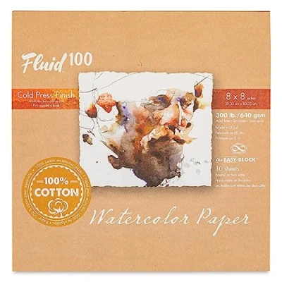 Image of Handbook Paper Fluid 100 Watercolor Cp 300Lb Ez Block 8X8