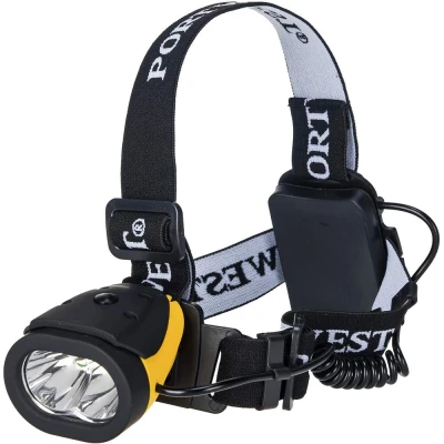 Image of Portwest Dual Power Head Light , Color:Yellow/Black, Size:One Size, PA63YBR