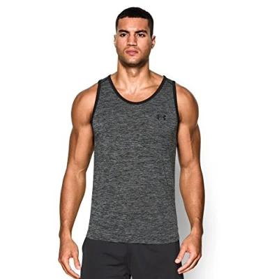 Image of Under Armour Mens UA Tech Tank Top, Lightweight Sports Top for Men, Men&#039;s Sleeveless Running Black