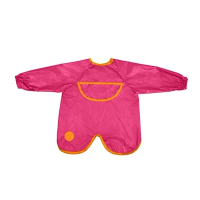 Image of b.box Smock Bib Waterproof Cover All which Tucks into its Own Pouch (Strawberry Shake)