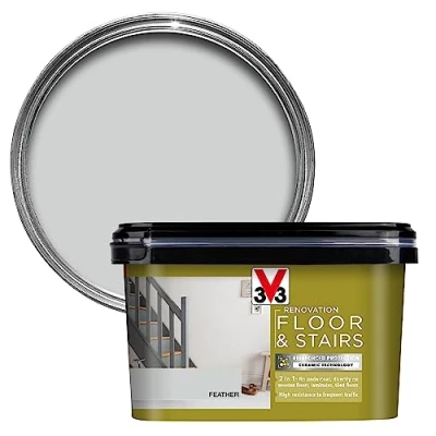 Image of V33 Renovation Floor &amp; Stairs Paint Feather 2L Reinforced Protection High Resistance Washable Easy Maintenance For Wooden Floors, Laminates and Tiled Floors