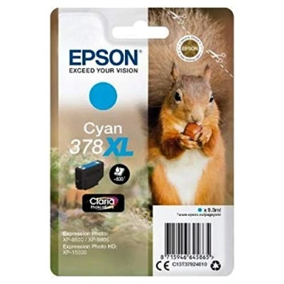 Image of Epson 378XL Cyan Squirrel High Yield Genuine, Claria Photo HD Ink Cartridge