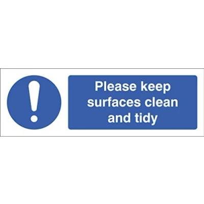 Image of Mandatory Signs Please keep surfaces clean and tidy Rigid Plastic