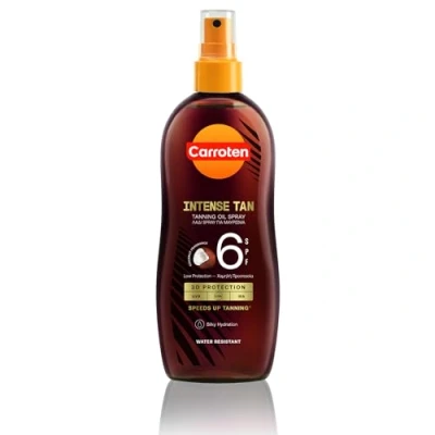 Image of Carroten Intensive Tanning Oil SPF 6, 200 ml Accelerator with Coconut Fragrance spray Sun Protection for a quick Tan
