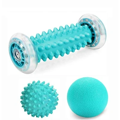 Image of Emwel Massage Ball Foot Roller and Balls for Plantar Fasciitis Hedgehog &amp; Set Stress Reduction Relaxation