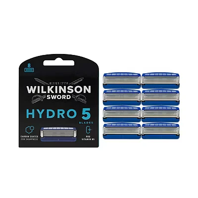 Image of Hydro 5 Skin Protection For Men Hydrating Gel &amp; Precision Trimmer Pack of 8 Razor Blade Refills