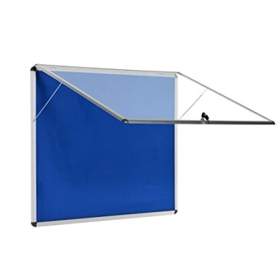 Image of Bi Office Display Case Enclore Top Hinged Fire Retardant, Blue Felt, Aluminium Frame, 136 x 95,3 cm (18xA4)