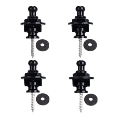 Image of NBFBA Guitar Strap Locks, 12 pcs Metal Buttons with Mounting Screws and Rubber Cushions for Classical Electric Acoustic Bass Ukulele