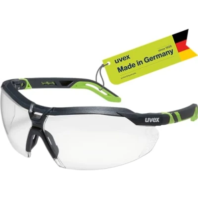 Image of Uvex i 5 Safety Glasses for Work Scratch Resistant and Lightweight Anthracite Lime