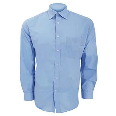 Image of Kustom Kit Mens Long Sleeve Business Shirt (16inch) (Light Blue)