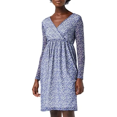 Image of NA KD Women&#039;s Recycled Wrap Mesh Casual Dress, Pink Roses, 14 UK