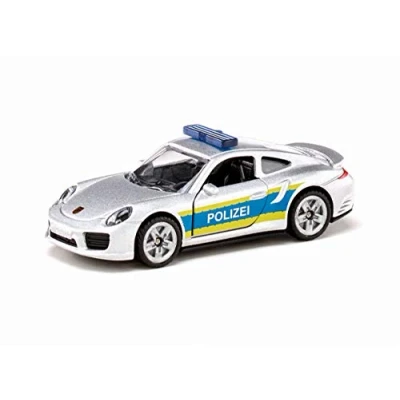 Image of siku 1528, Porsche 911 Police Patrol Car, Metal/Plastic, Silver, Opening doors