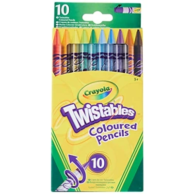 Image of CRAYOLA Twistables Colouring Pencils, Simply Twist for More Fun No Need to Sharpen, Ideal Kids Aged 3+, Assorted Colours, 10 Count