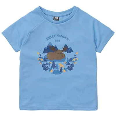 Image of Helly Hansen Unisex Kids K Marka T Shirt, Bright Blue, 7 Years UK