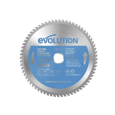 Image of Evolution Power Tools T210TCT 68CS Circular Saw Blade (AKA TCT Blade) For Cutting Thin Steel Carbide Tipped Metal Produces Virtually No Heat, Burrs or Sparks, 210 mm