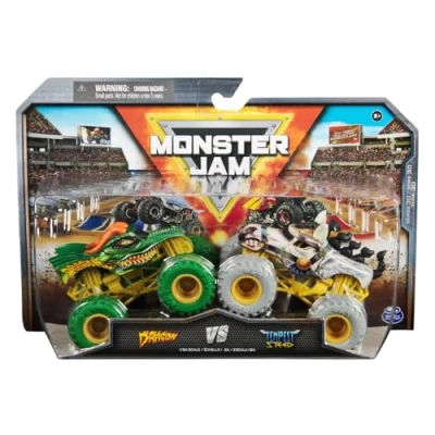 Image of Monster Jam 2024 Series 30 1:64 Diecast Truck 2 Pack, Dragon vs Tempest Steed
