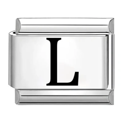 Image of Quiges 9mm Italian Style Charm Link Module Stainless Steel Laser Alphabet Letter L for Bracelets