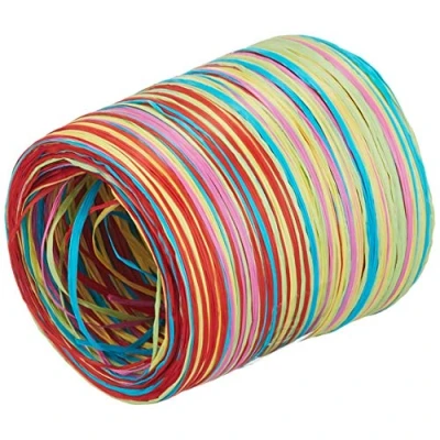 Image of C.E. Pattberg RAFFIA Multicolour blue red green yellow pink Ribbon, 55 yards Gift Ribbon for Wrapping Presents, 5 Strand Gifts, Accessories Decorating and Handicrafts, every occasion