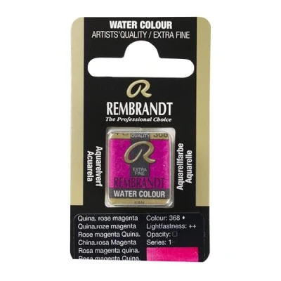 Image of Royal Talens : Rembrandt Watercolour Paint Half Pan Quinacridone Rose Magenta