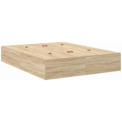 Image of vidaXL Storage Bed Frame Sonoma Oak 160x200 cm