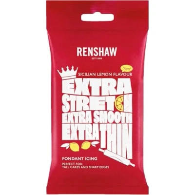 Image of Renshaw Extra Stretch, Smooth, Thin, Sicilian Lemon Flavoured Fondant Icing White, 1 kg (Pack of 1)
