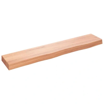 Image of vidaXL Wall Shelf Light Brown 100x20x6 cm Treated Solid Wood Oak