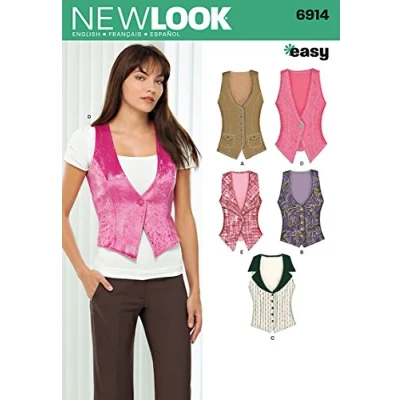 Image of New Look Sewing Pattern 6914: Misses Tops, Size A, paper, White, 32 44