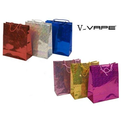Image of V VAPE PACK OF 5 Medium Size Holographic Gift Bag Assorted Colours