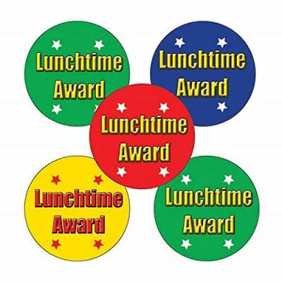 Image of 560 Mixed Lunchtime Award Motivational Childrens Pupils School Teachers Praise Reward Stickers Value Pack 25mm Primary Teaching Services