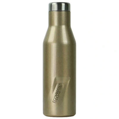 Image of EcoVessel &#039;s Aspen Tri Max Vacuum Insulated Stainless Steel Water and Wine Bottle, Gold Dust, 473 ml