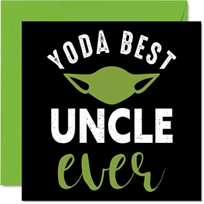Image of Funny Birthday Cards for Uncle Yoda Best Joke Happy Card from Niece Nephew, Banter Gifts, 145mm x Greeting Gift